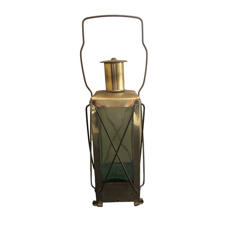 Vintage Brass Lantern Decanter w/ Music Box – Made in Sweden”